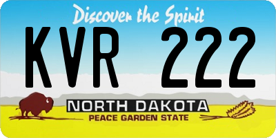 ND license plate KVR222