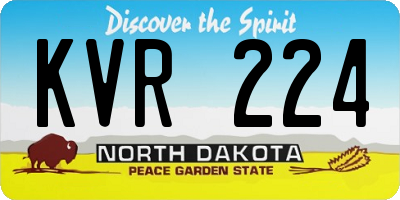 ND license plate KVR224