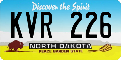 ND license plate KVR226
