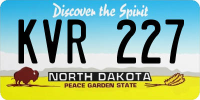 ND license plate KVR227