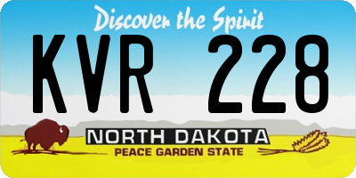 ND license plate KVR228