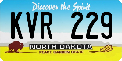 ND license plate KVR229