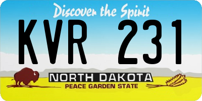 ND license plate KVR231
