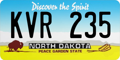 ND license plate KVR235