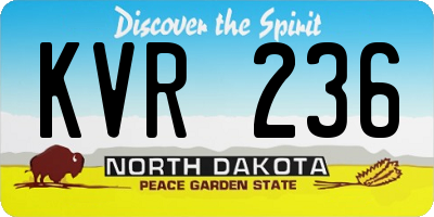 ND license plate KVR236