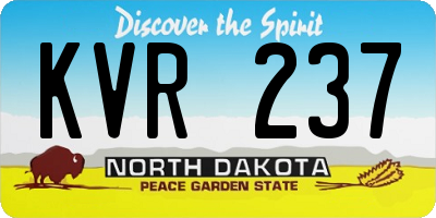 ND license plate KVR237