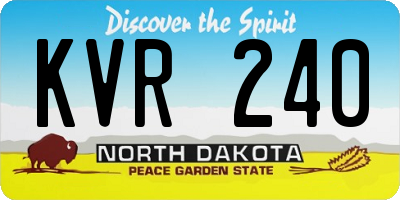 ND license plate KVR240