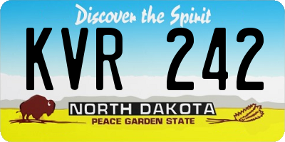 ND license plate KVR242