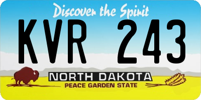 ND license plate KVR243