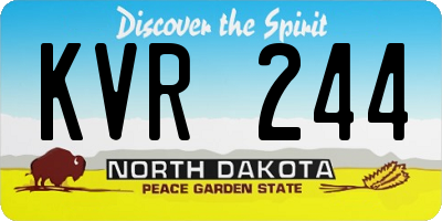 ND license plate KVR244