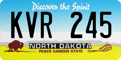 ND license plate KVR245