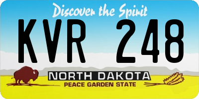 ND license plate KVR248