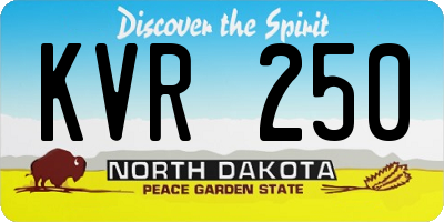 ND license plate KVR250