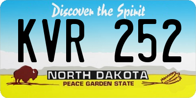 ND license plate KVR252