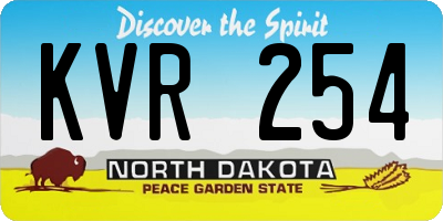 ND license plate KVR254