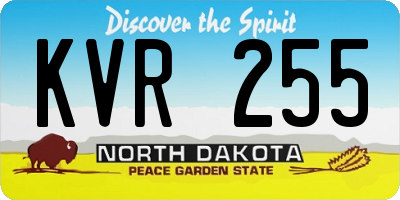 ND license plate KVR255