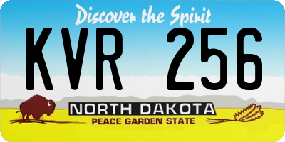 ND license plate KVR256
