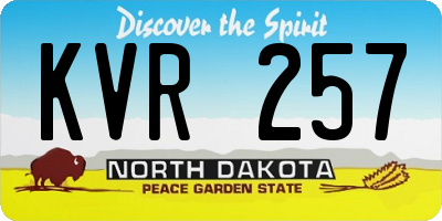 ND license plate KVR257