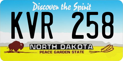 ND license plate KVR258