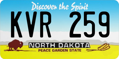 ND license plate KVR259