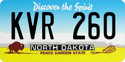 ND license plate KVR260
