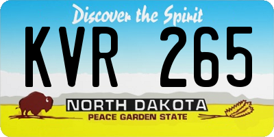 ND license plate KVR265