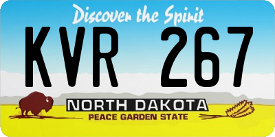 ND license plate KVR267