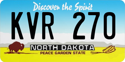 ND license plate KVR270