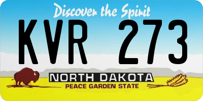 ND license plate KVR273