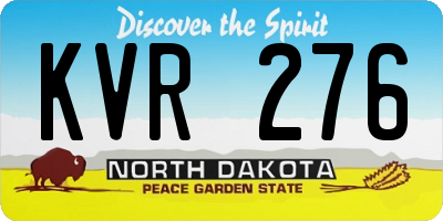 ND license plate KVR276
