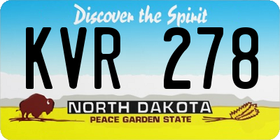 ND license plate KVR278