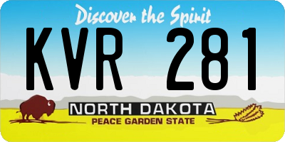 ND license plate KVR281
