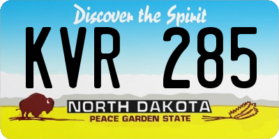 ND license plate KVR285