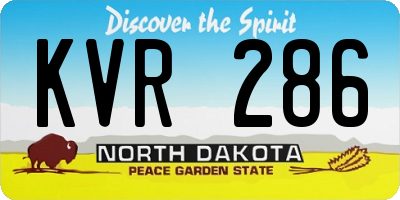 ND license plate KVR286