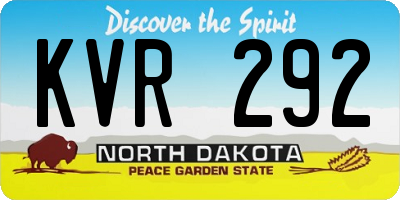 ND license plate KVR292