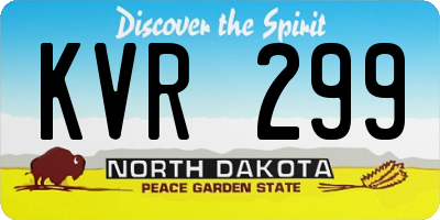 ND license plate KVR299