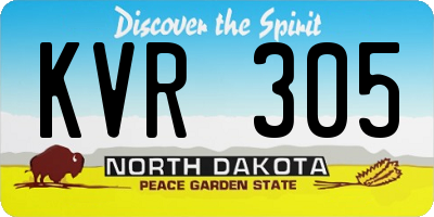 ND license plate KVR305