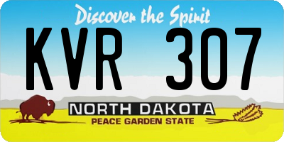 ND license plate KVR307