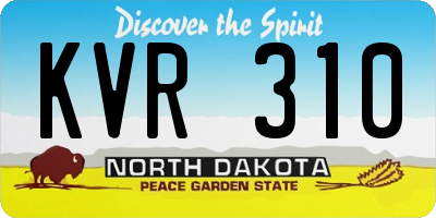 ND license plate KVR310
