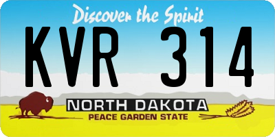ND license plate KVR314