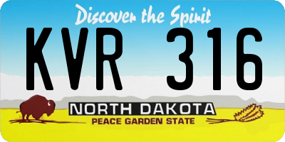 ND license plate KVR316
