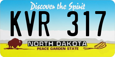 ND license plate KVR317
