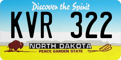 ND license plate KVR322