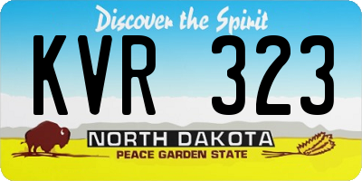 ND license plate KVR323