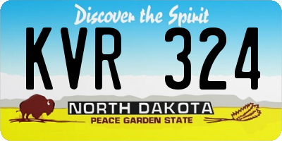 ND license plate KVR324