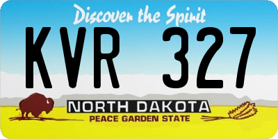 ND license plate KVR327