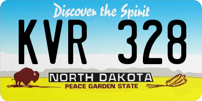 ND license plate KVR328