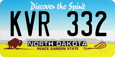 ND license plate KVR332