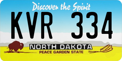 ND license plate KVR334