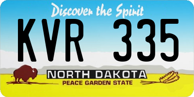 ND license plate KVR335